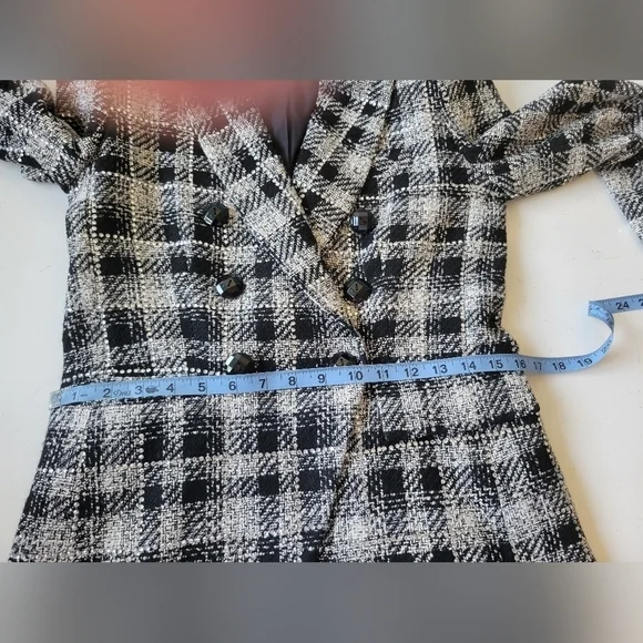 Veronica Beard Rhinestone Miller Dickey Plaid Tweed Jacket Size 2 Black - Picture 14 of 16